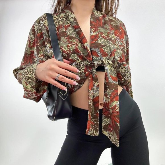90s style flowy bolero top - Picture 4 of 7